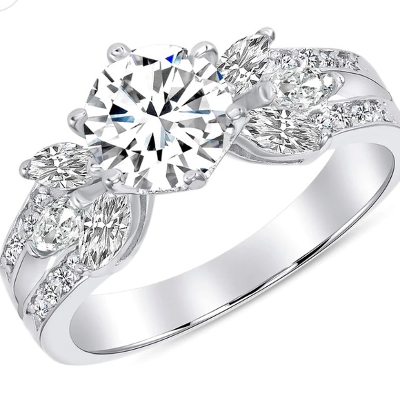 14k Gold plated Engagement Ring with 1ct Round cut sz 5 6 7 8 9 10 11